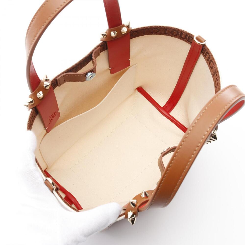 Christian Louboutin Ivory Tote White Brown CABATA Bag Multicolor Graffiti